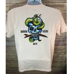 Dark Seas Division T Shirt Skull Snake Graphic Kids Coral Top Youth XL